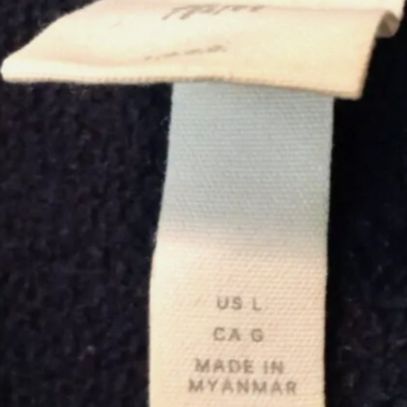 Men's Hoodie Sz L Black Full Zip Sweatshirt Hand Pockets USA Japan Logo - Picture 9 of 11